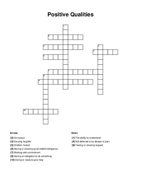 positive quality crossword|positive quality nyt.